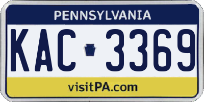 PA license plate KAC3369