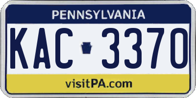 PA license plate KAC3370