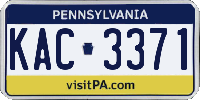 PA license plate KAC3371