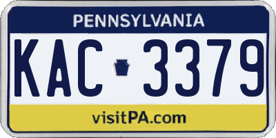 PA license plate KAC3379