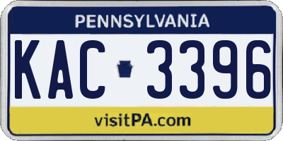 PA license plate KAC3396