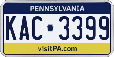 PA license plate KAC3399