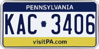 PA license plate KAC3406