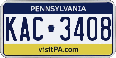 PA license plate KAC3408