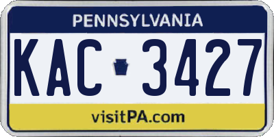 PA license plate KAC3427
