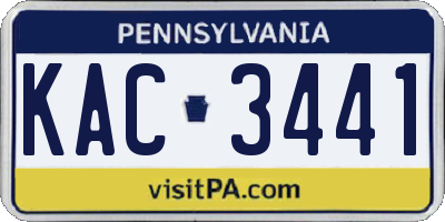 PA license plate KAC3441