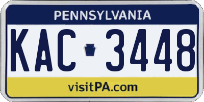 PA license plate KAC3448