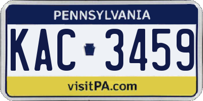 PA license plate KAC3459
