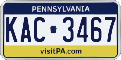 PA license plate KAC3467