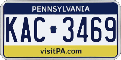 PA license plate KAC3469