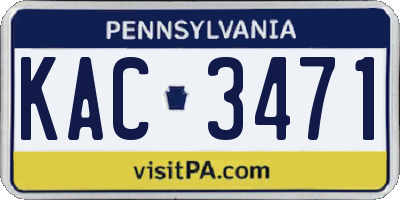 PA license plate KAC3471