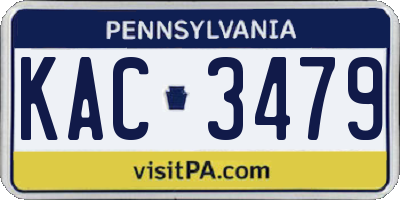 PA license plate KAC3479