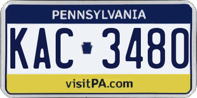 PA license plate KAC3480