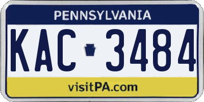 PA license plate KAC3484