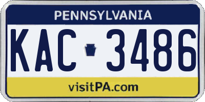 PA license plate KAC3486