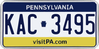 PA license plate KAC3495