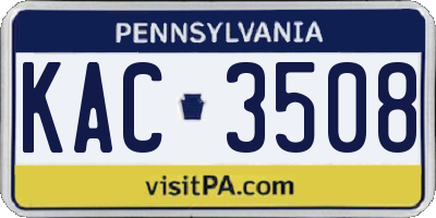 PA license plate KAC3508