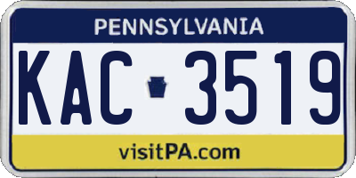 PA license plate KAC3519