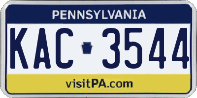 PA license plate KAC3544