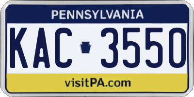 PA license plate KAC3550