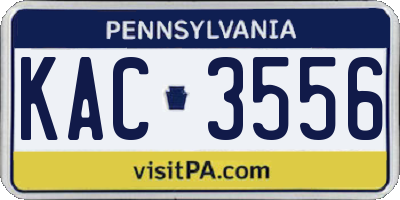 PA license plate KAC3556