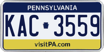 PA license plate KAC3559