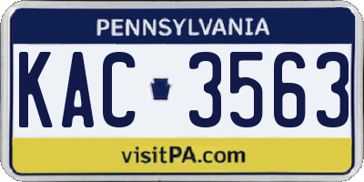 PA license plate KAC3563