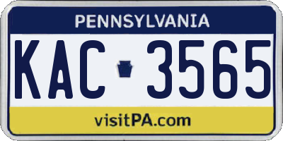 PA license plate KAC3565