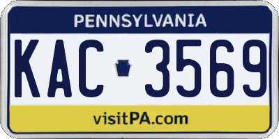 PA license plate KAC3569