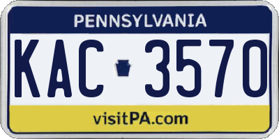 PA license plate KAC3570