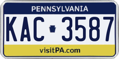 PA license plate KAC3587