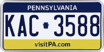 PA license plate KAC3588