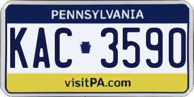 PA license plate KAC3590