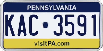PA license plate KAC3591