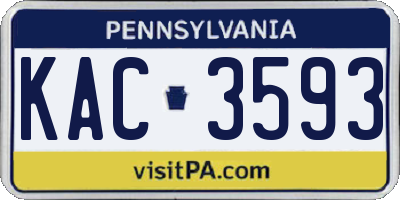 PA license plate KAC3593