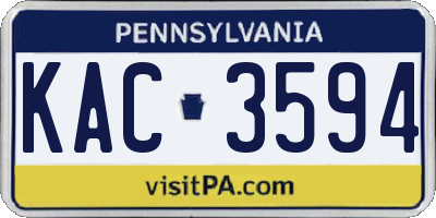 PA license plate KAC3594