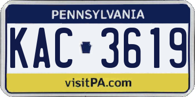 PA license plate KAC3619