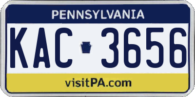 PA license plate KAC3656
