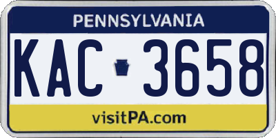 PA license plate KAC3658