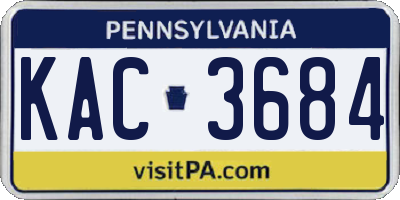 PA license plate KAC3684