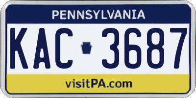 PA license plate KAC3687