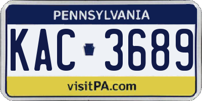 PA license plate KAC3689