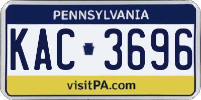 PA license plate KAC3696