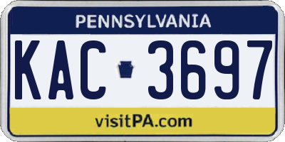PA license plate KAC3697