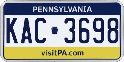 PA license plate KAC3698