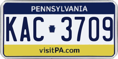 PA license plate KAC3709