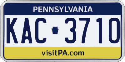 PA license plate KAC3710