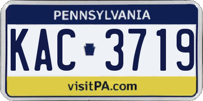 PA license plate KAC3719