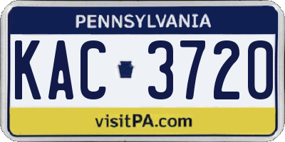 PA license plate KAC3720