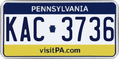 PA license plate KAC3736